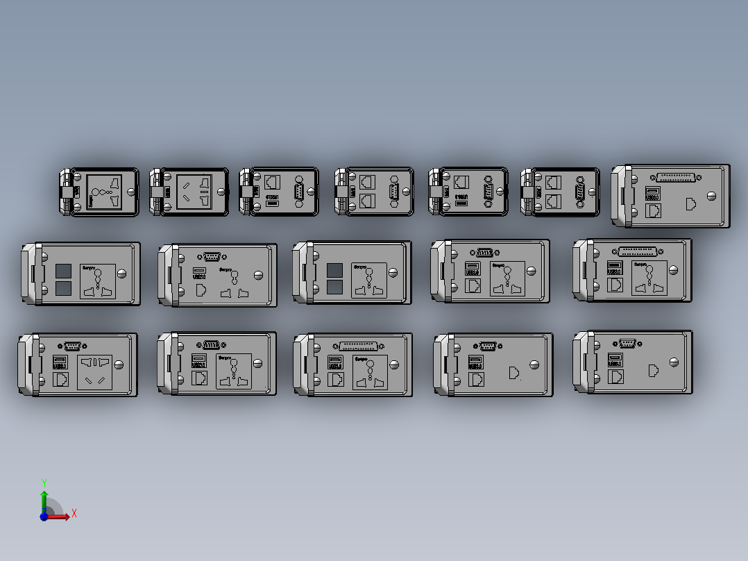 通信面板端口面板数据通信接口17种前视图