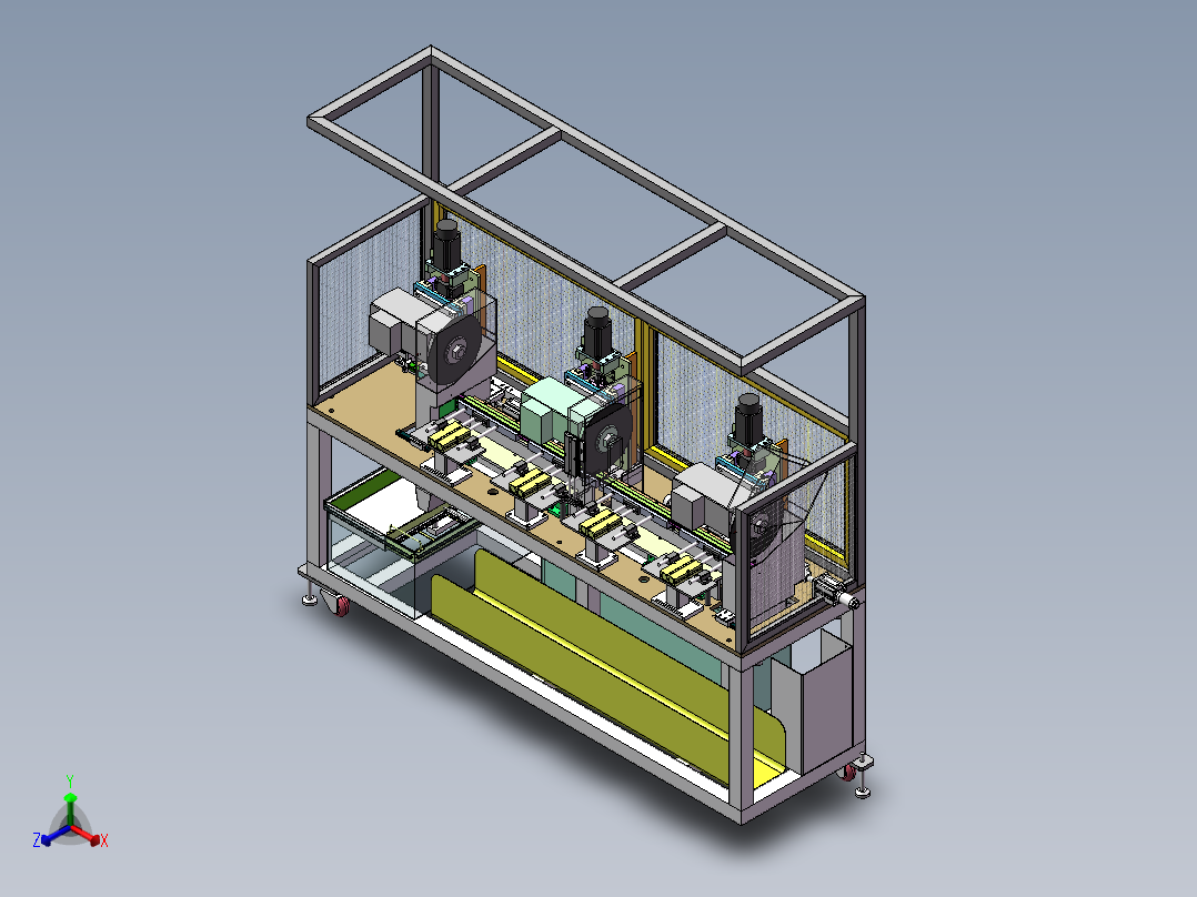 精密裁断机（sw18可编辑+cad）正等轴测图