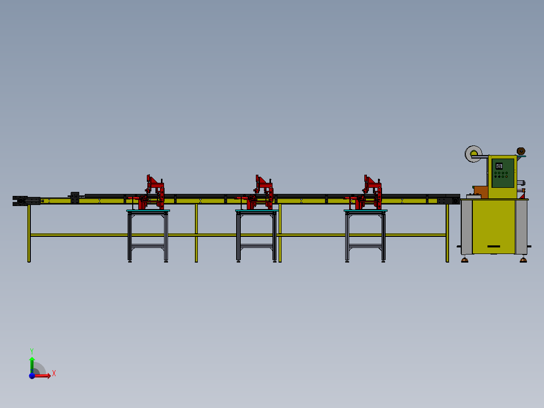 智能卷线机产线设备sw17前视图