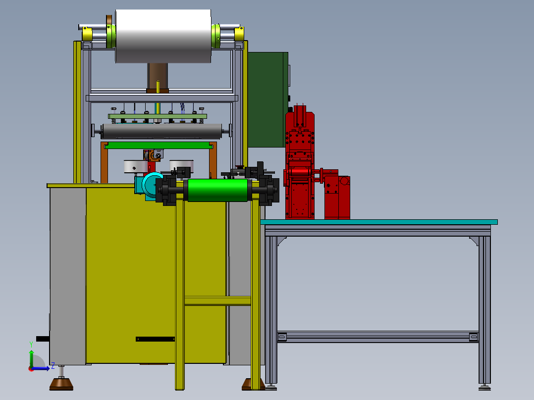 智能卷线机产线设备sw17左视图
