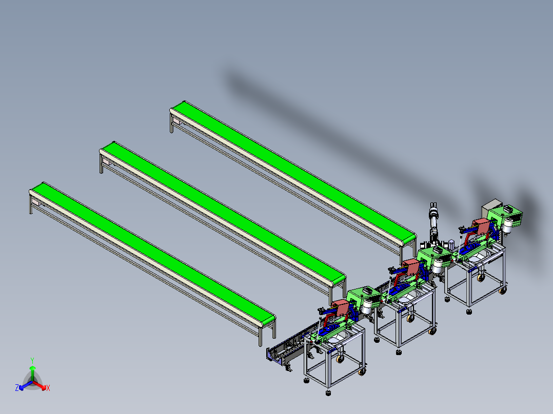 管材自动锯切设备模拟正等轴测图