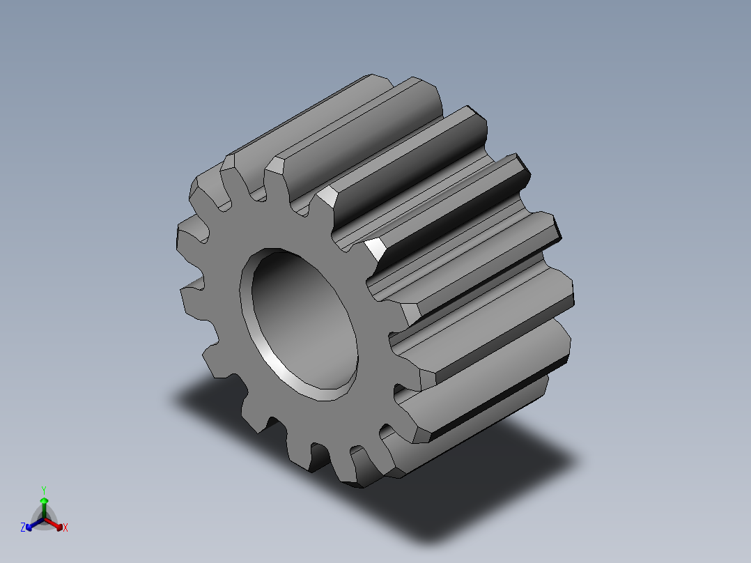 直齿M2X15正等轴测图