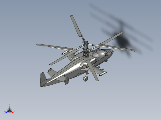 KA-52攻击直升机正等轴测缩略图