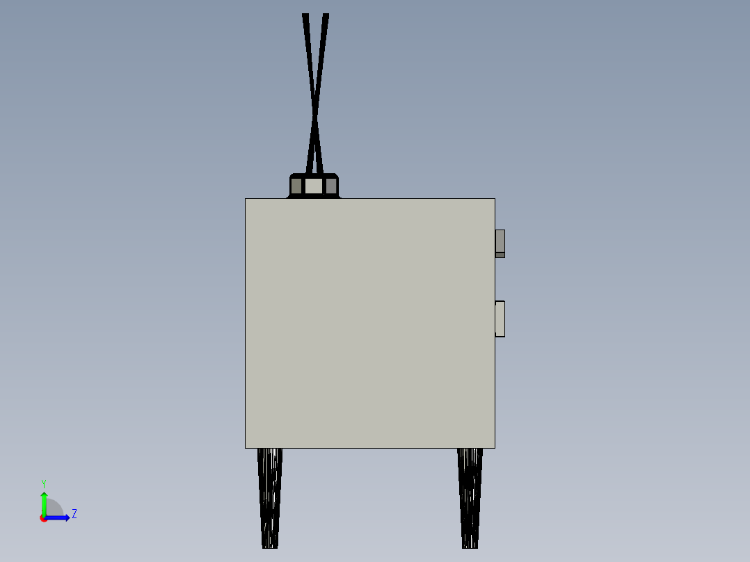 复古电视左视图