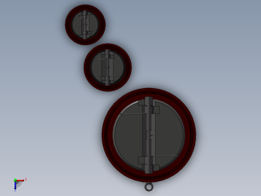 3款DN300双板止回阀模型俯视缩略图
