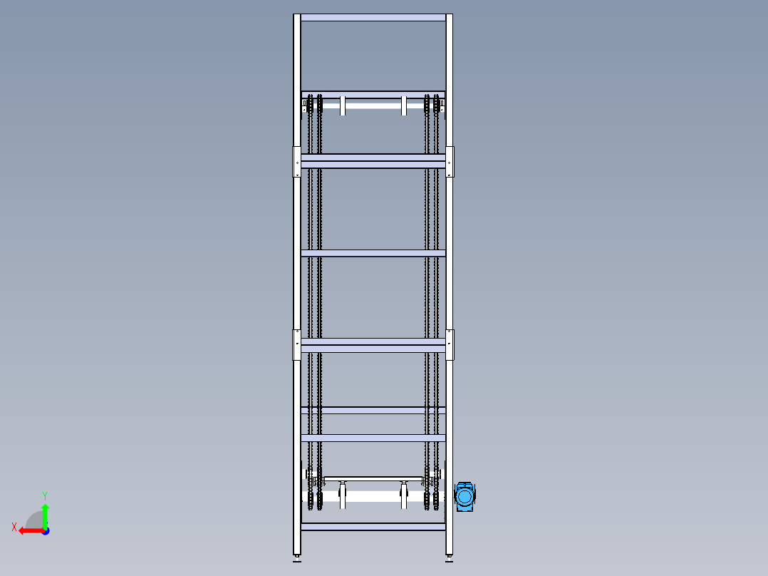 循环升降机后视图