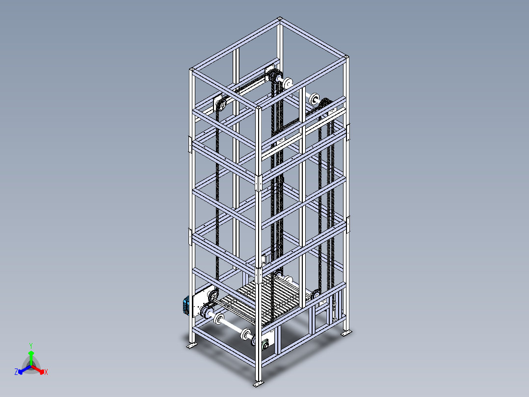 循环升降机正等轴测图