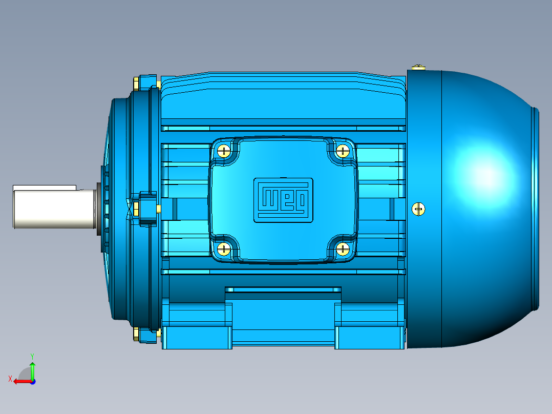 WEG电机90L,90S y 100L后视图
