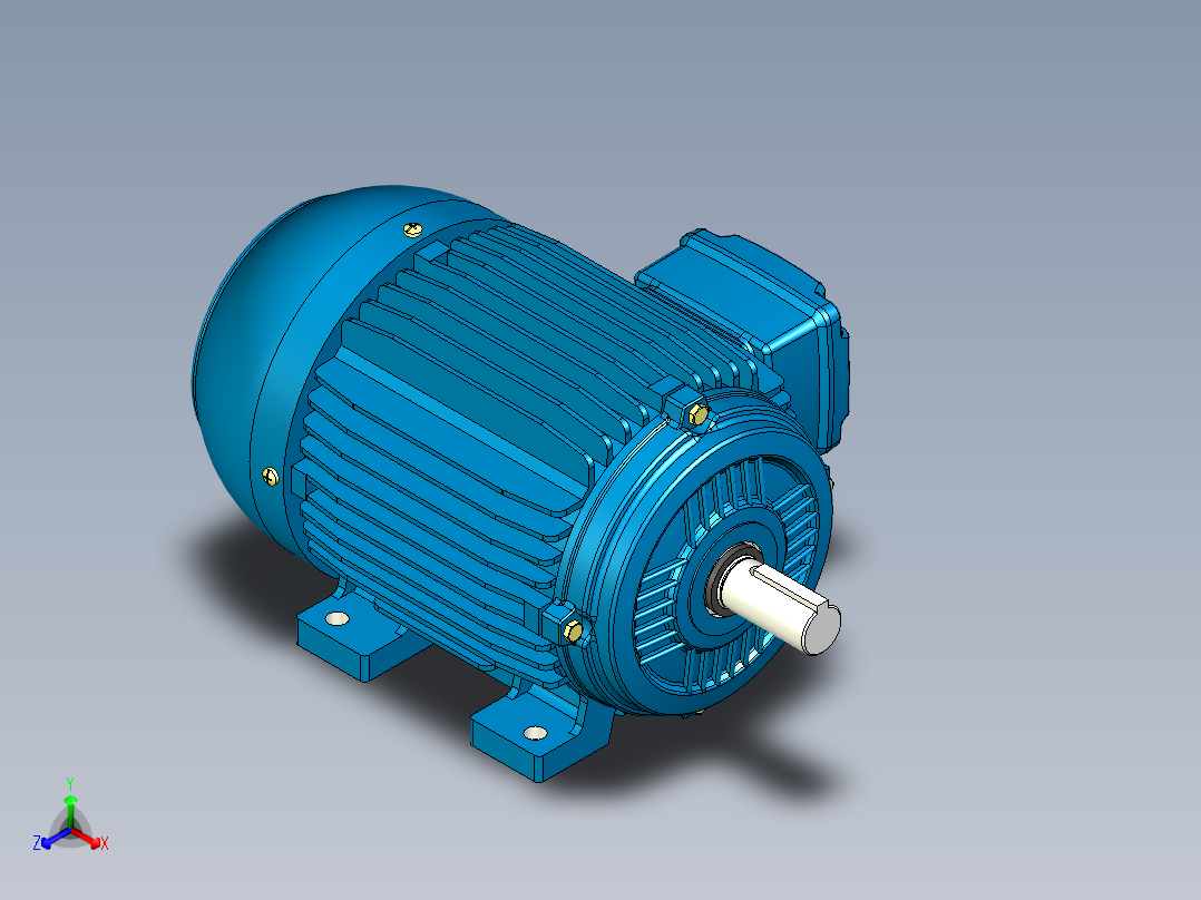 WEG电机90L,90S y 100L正等轴测图