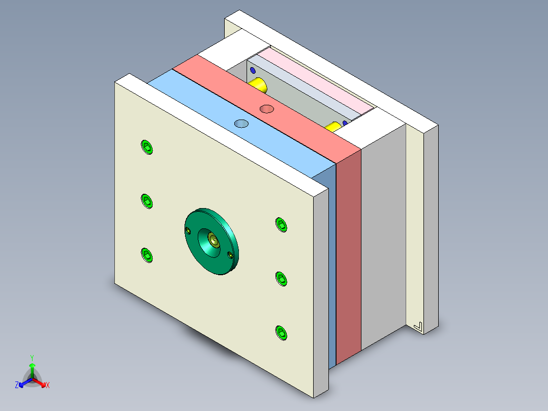 格力空调遥控器上盖注塑模具设计 1197105正等轴测图