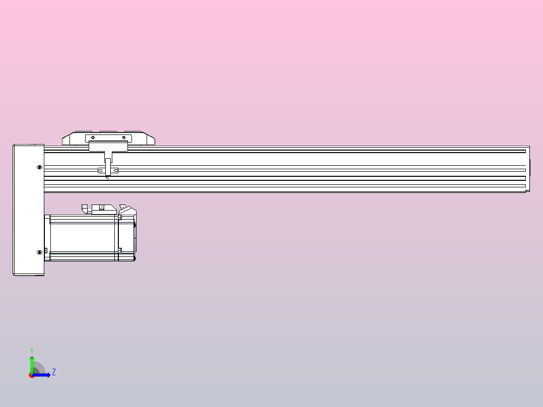 滚珠丝杠直线轴带导轨全封闭TPA-HCR-85D-1610C-L450-MP-C-P20-N3左视图
