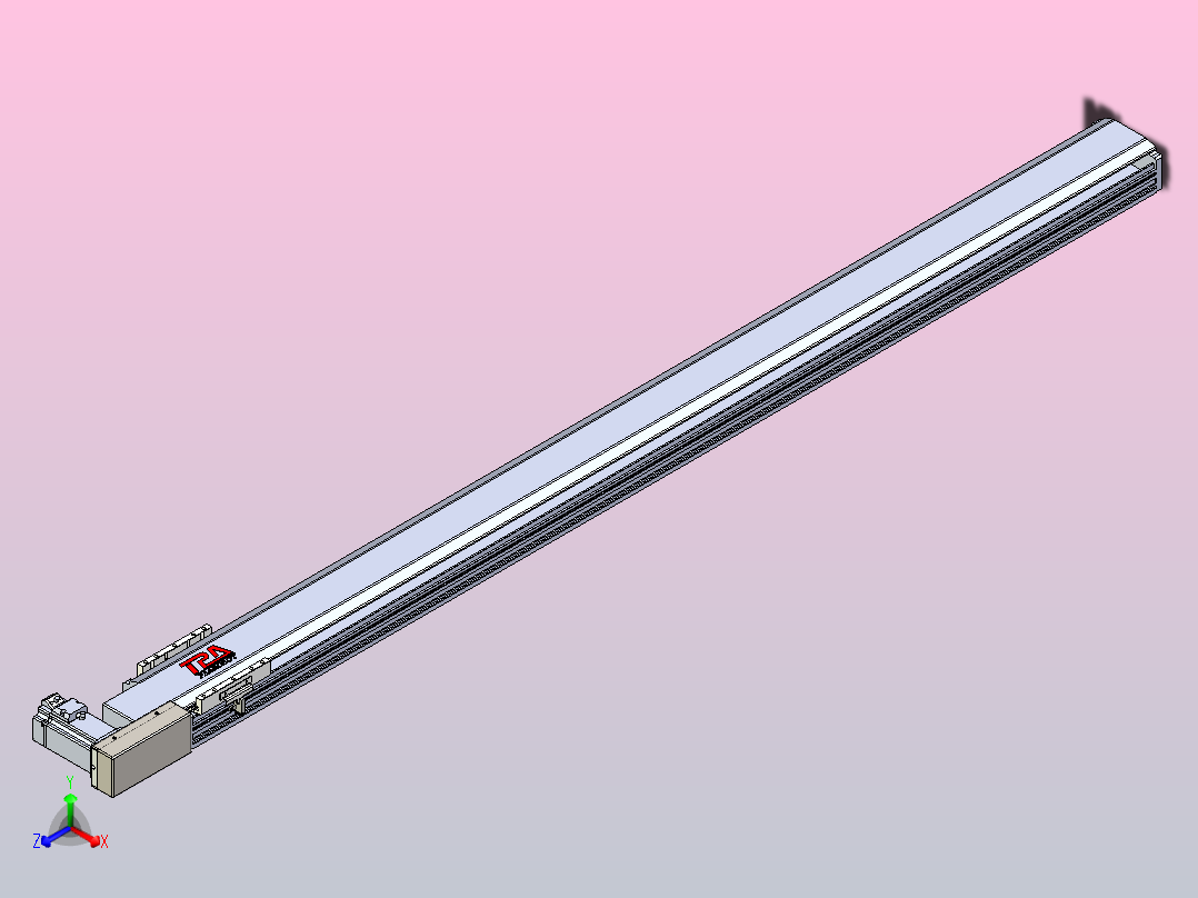 皮带直线轴半封闭可选导轨TPA-HNB-120D-110-L1600-MR-C-P40-N3主视图