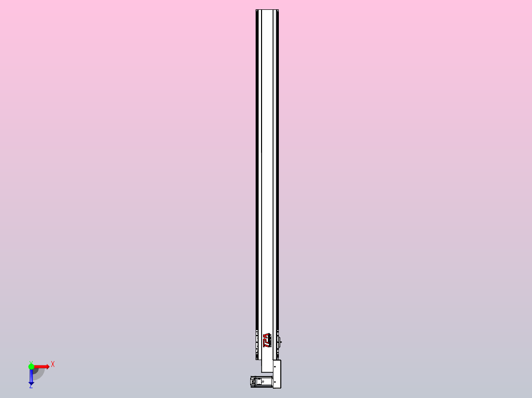 皮带直线轴半封闭可选导轨TPA-HNB-120D-110-L1600-MR-C-P40-N3俯视图