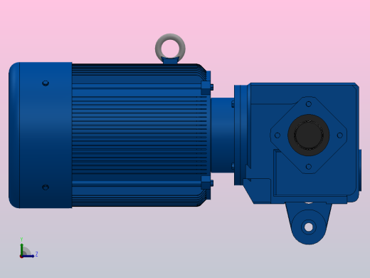 SAT37带防转臂空心轴安装斜齿-蜗轮蜗杆减速机SAT37-Y0.55-4P-15.45-M1-0°-A左视缩略图