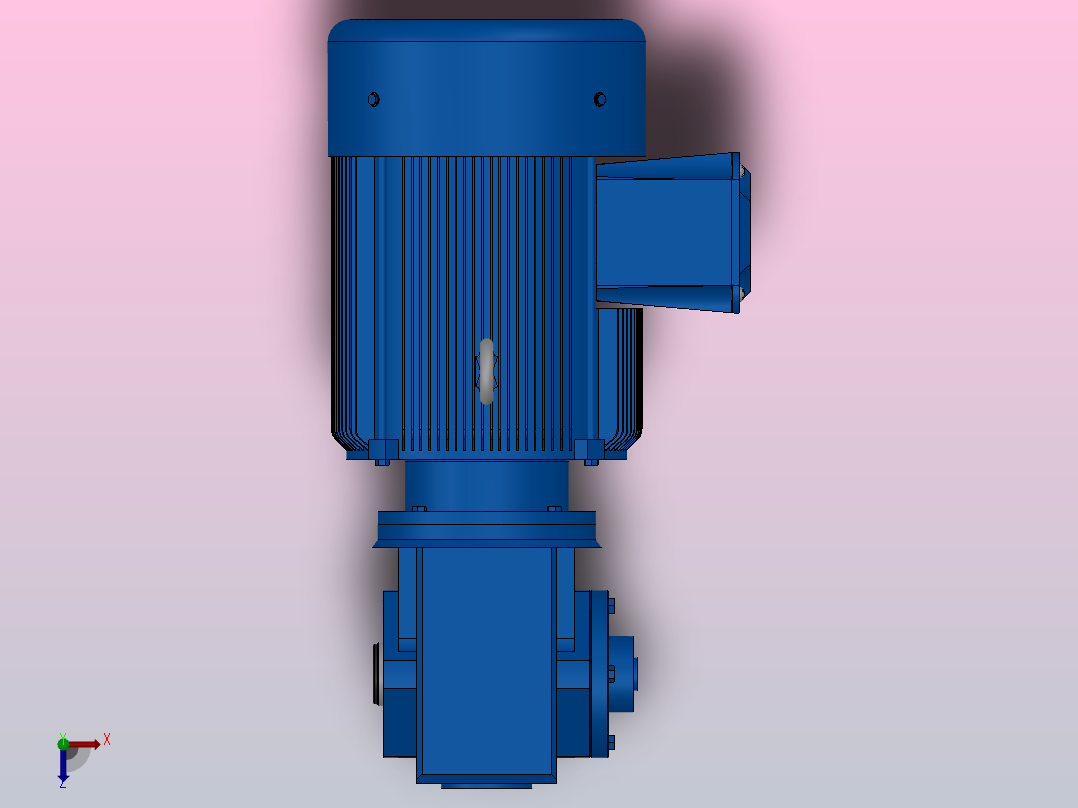 SAT37带防转臂空心轴安装斜齿-蜗轮蜗杆减速机SAT37-Y0.55-4P-15.45-M1-0°-A俯视图