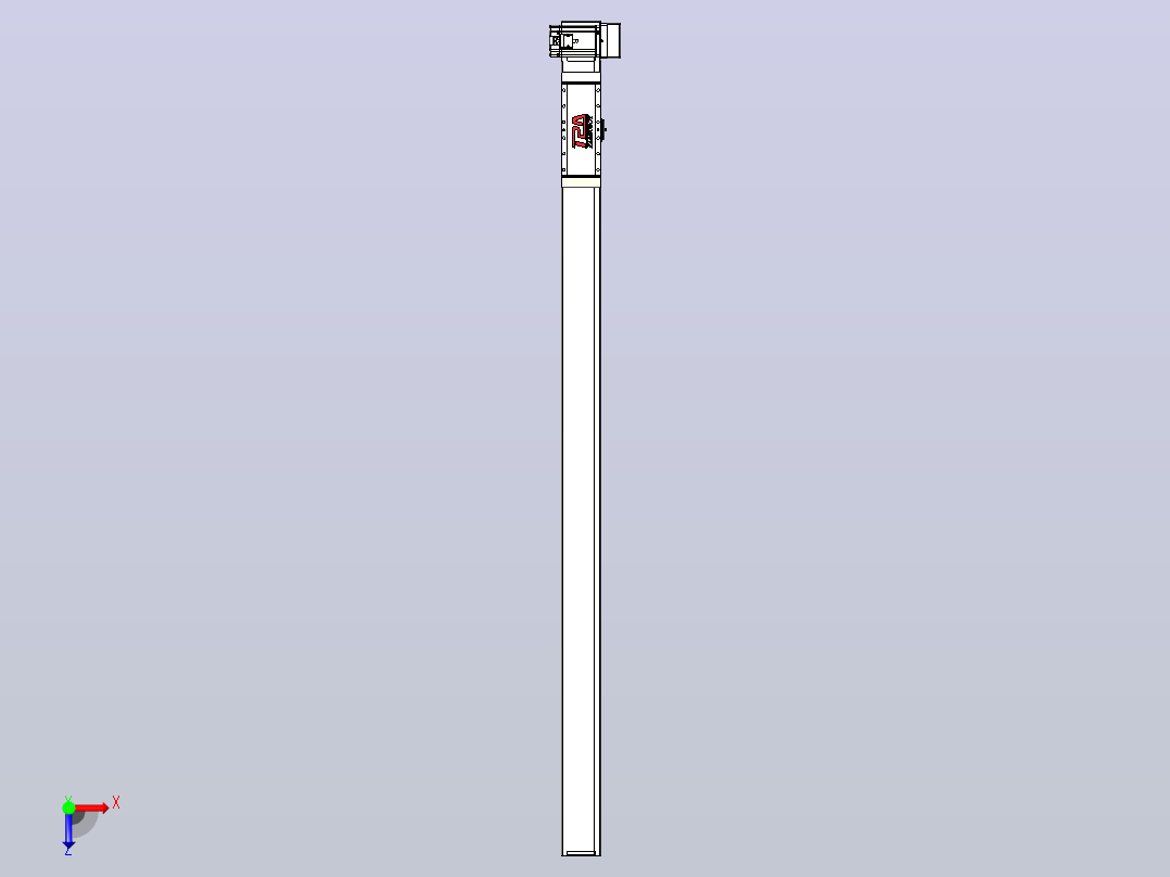 伺服电机集成皮带传动直线执行器TPA-OCB-100-192-L1550-LU-P75-N3俯视图