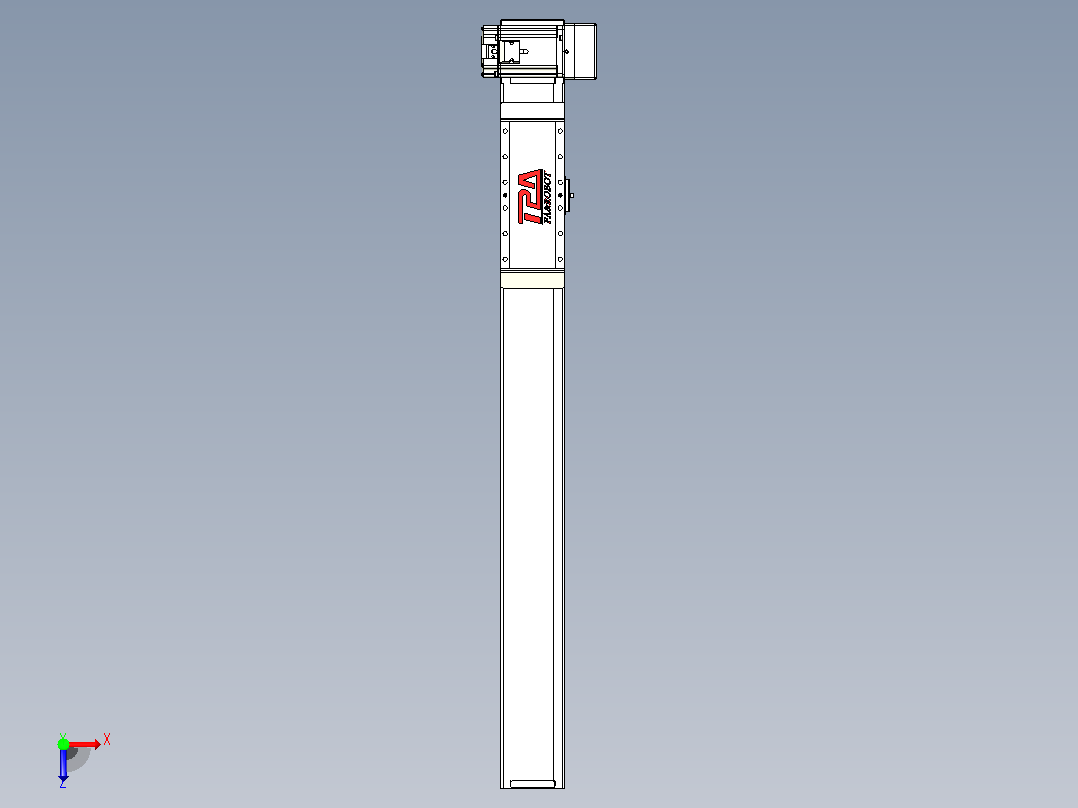 伺服电机集成皮带传动直线执行器TPA-OCB-100-192-L650-LU-P75-N3俯视图