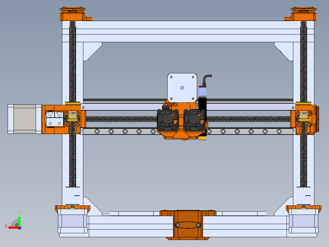 3d打印机(材料 PET-G，喷嘴 0.4mm，层 0.2mm，填充 30%)后视图
