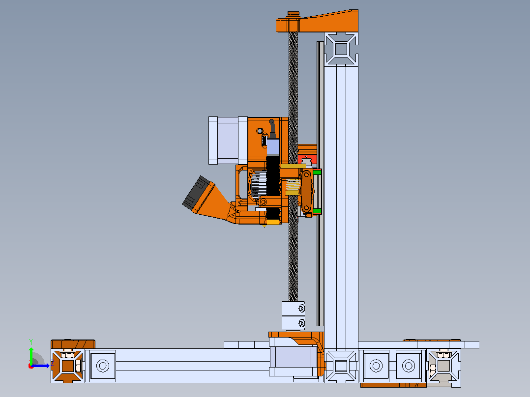 3d打印机(材料 PET-G，喷嘴 0.4mm，层 0.2mm，填充 30%)左视图