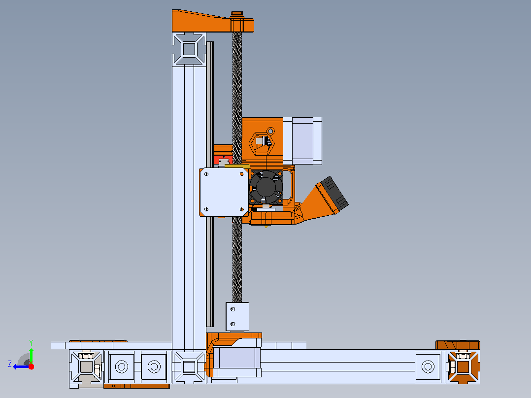 3d打印机(材料 PET-G，喷嘴 0.4mm，层 0.2mm，填充 30%)右视图
