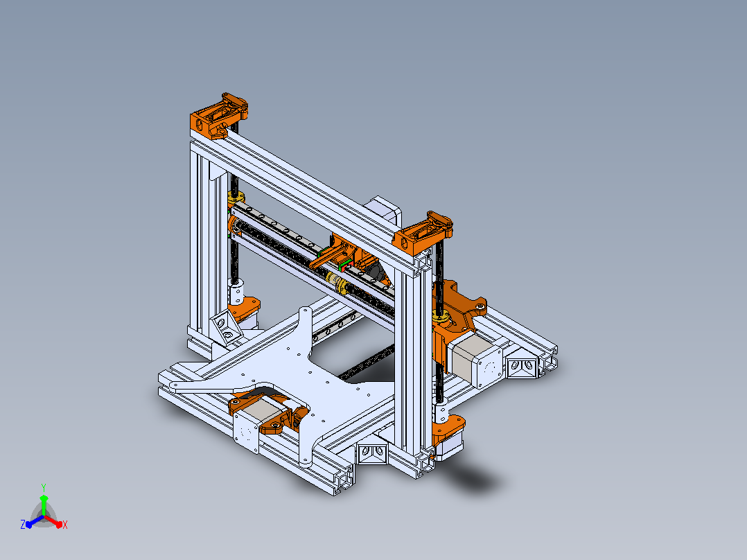3d打印机(材料 PET-G，喷嘴 0.4mm，层 0.2mm，填充 30%)正等轴测图