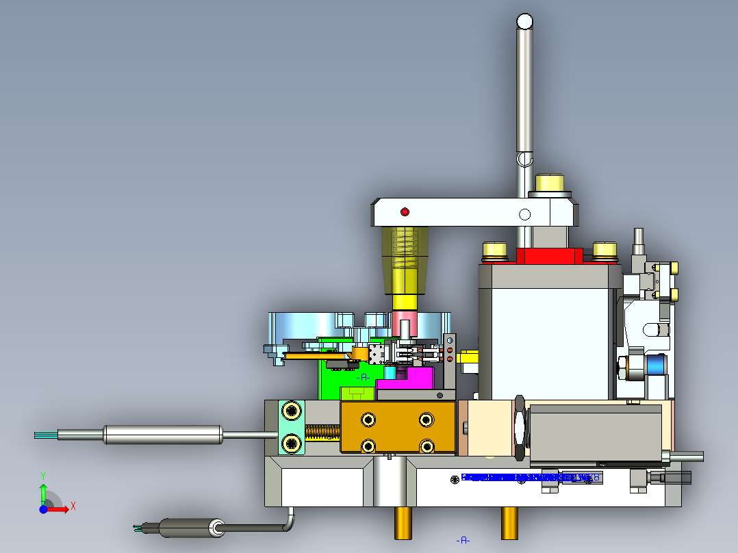 硬盘摆臂4合1测试机proe4.0可编辑前视图