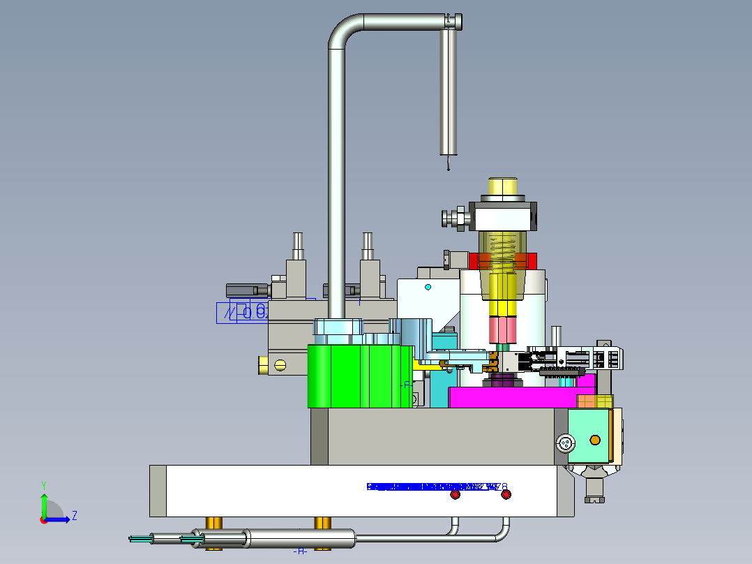 硬盘摆臂4合1测试机proe4.0可编辑左视图