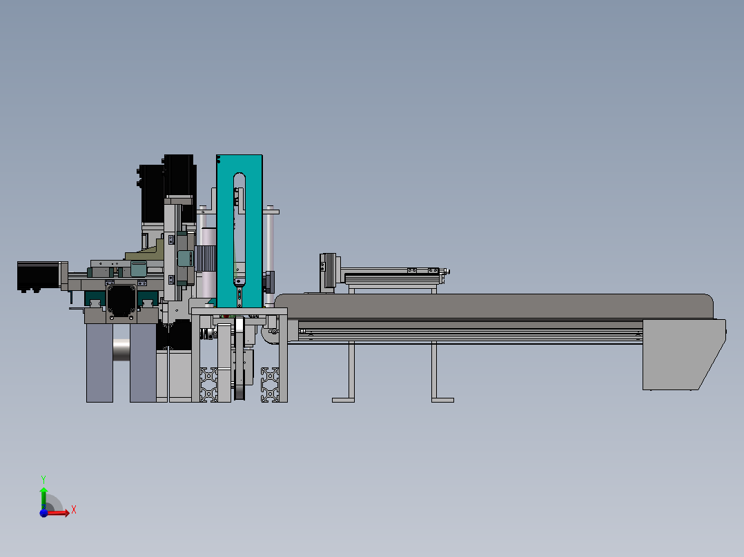 铣槽挑线机3D图纸 K17 非标自动化设备3D图纸3D模型前视图
