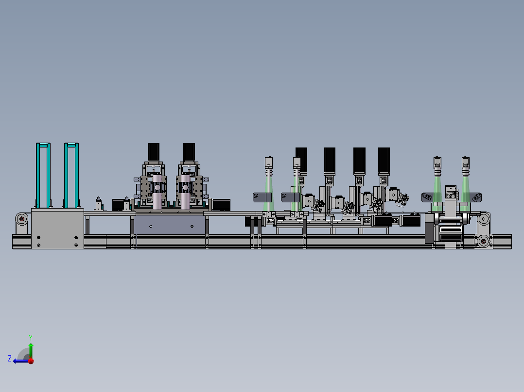 铣槽挑线机3D图纸 K17 非标自动化设备3D图纸3D模型右视图