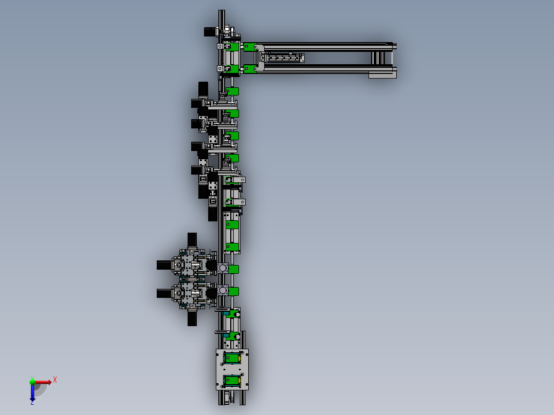 铣槽挑线机3D图纸 K17 非标自动化设备3D图纸3D模型俯视图
