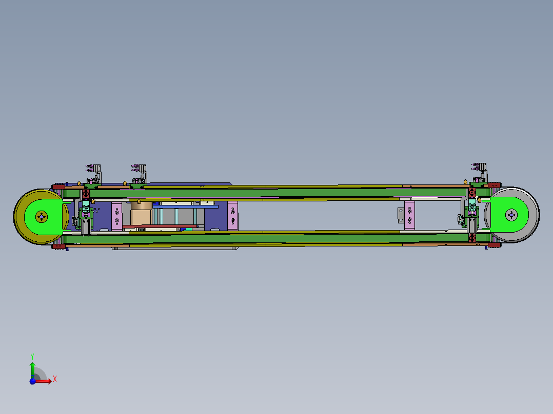 环型平带流水线3D图纸 DD167 非标自动化设备3D图纸3D模型前视图