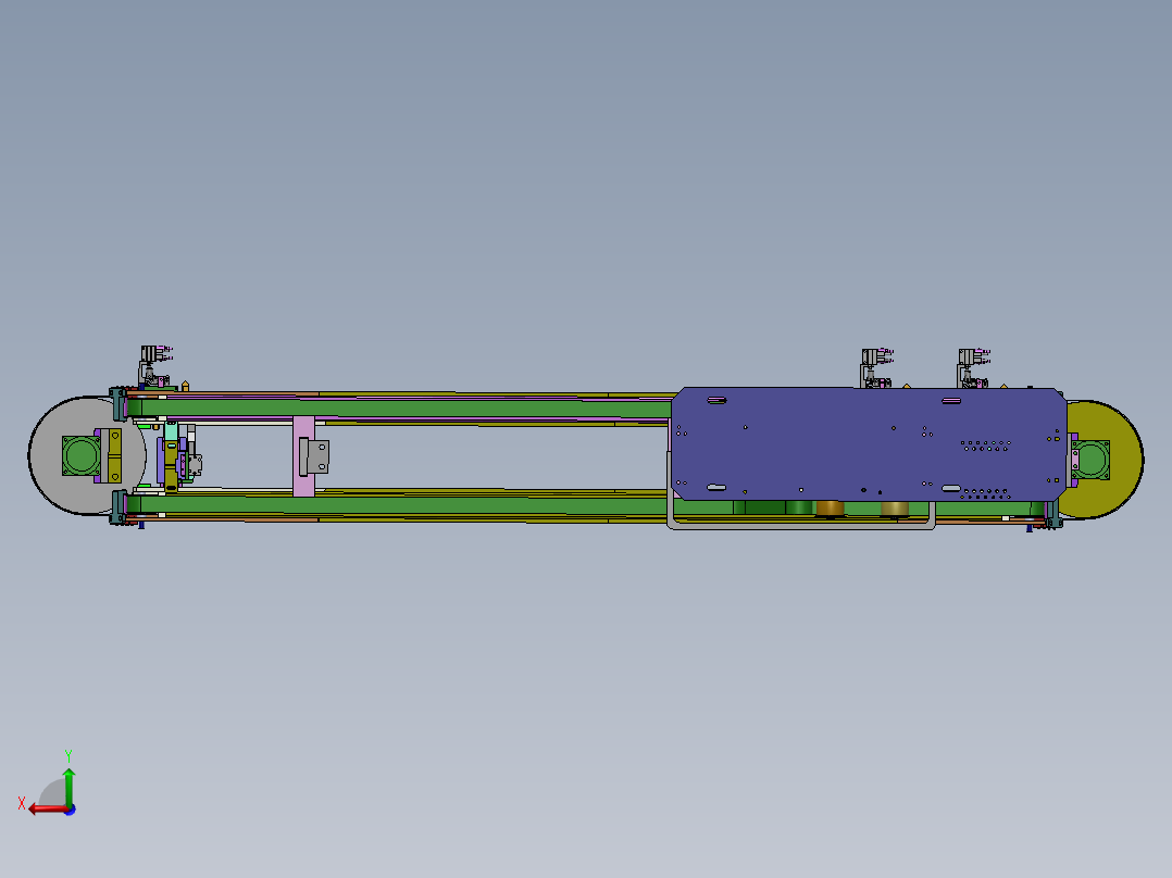 环型平带流水线3D图纸 DD167 非标自动化设备3D图纸3D模型后视图