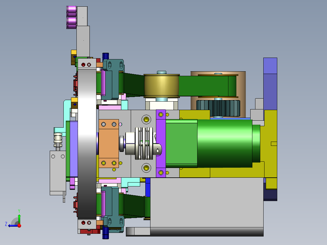 环型平带流水线3D图纸 DD167 非标自动化设备3D图纸3D模型右视图