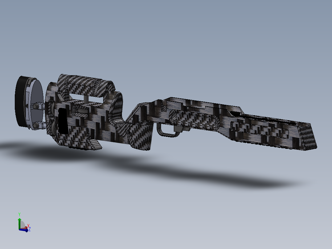 solidworks 安舒茨风格战术步枪主视图