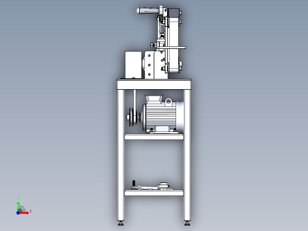 实用砂带磨床solidworks设计前视图