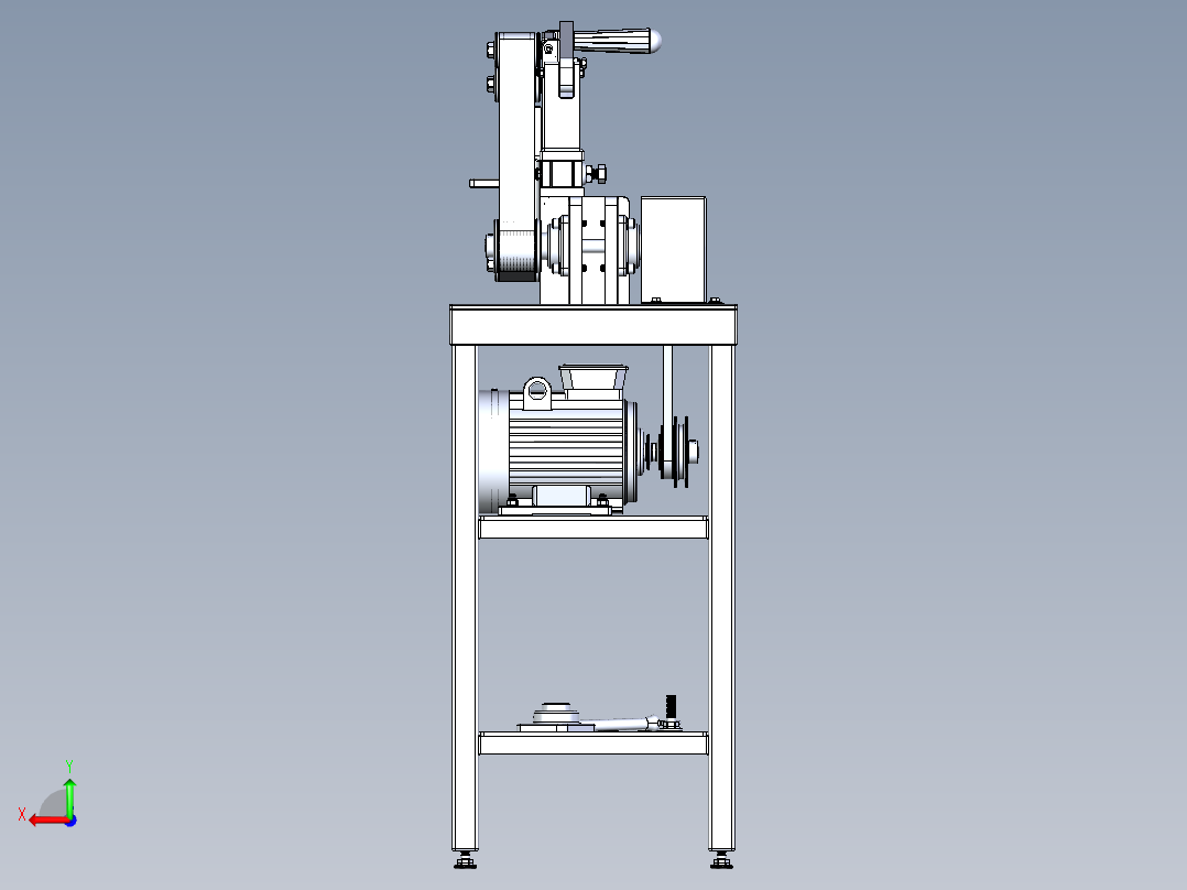 实用砂带磨床solidworks设计后视图