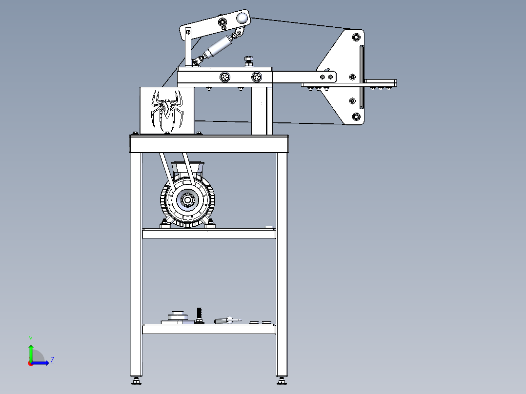 实用砂带磨床solidworks设计左视图