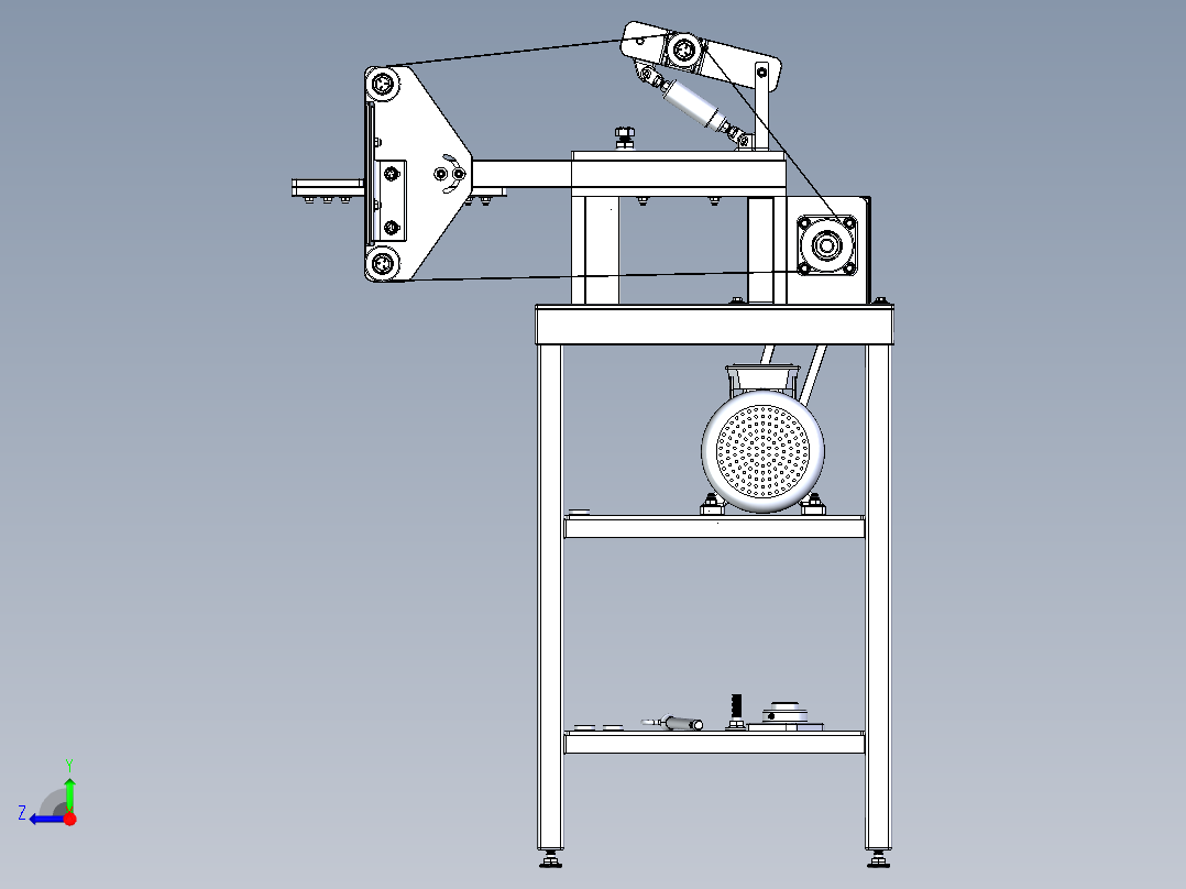 实用砂带磨床solidworks设计右视图
