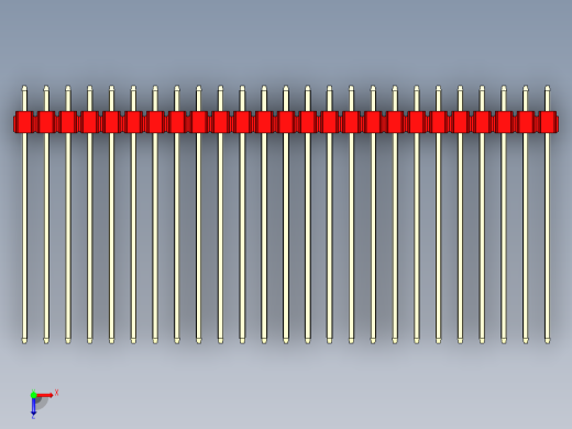 彩色公头100mil（2.54mm）系列-DS1021_red_3x25p_100mil_Type43_rev1.0俯视缩略图