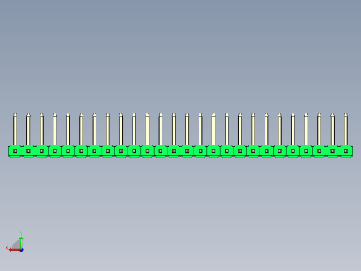 彩色公排针 100mil 2.54mm 系列-DS1022_green_26p_100mil_TypeU_rev1.0后视缩略图
