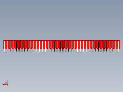 彩色公排针 100mil 2.54mm 系列-DS1022_red_3x40p_100mil_TypeD_rev1.0后视缩略图