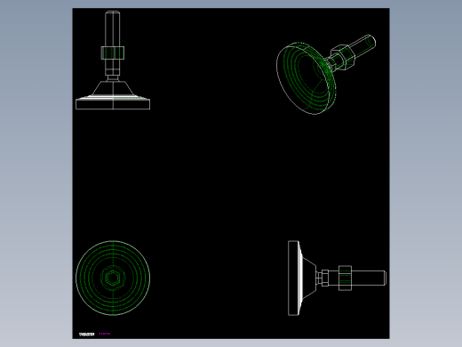 水平調整腳座(SUS製)LVA125-SUS-2D多系列多零件图纸模型