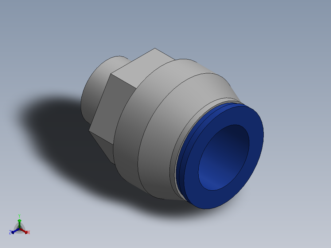 Ø16 x 3-8G - CONEXÃO RETA (C02251638)正等轴测图