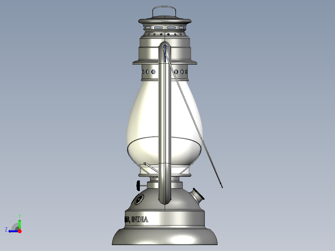 煤油提灯右视图