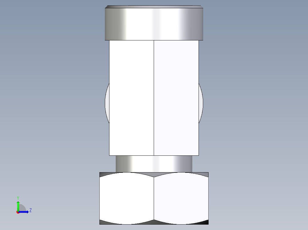 卡套式工业通用硬管接头EO_Standpipe_run_tee_EVL35LOMDCF左视图