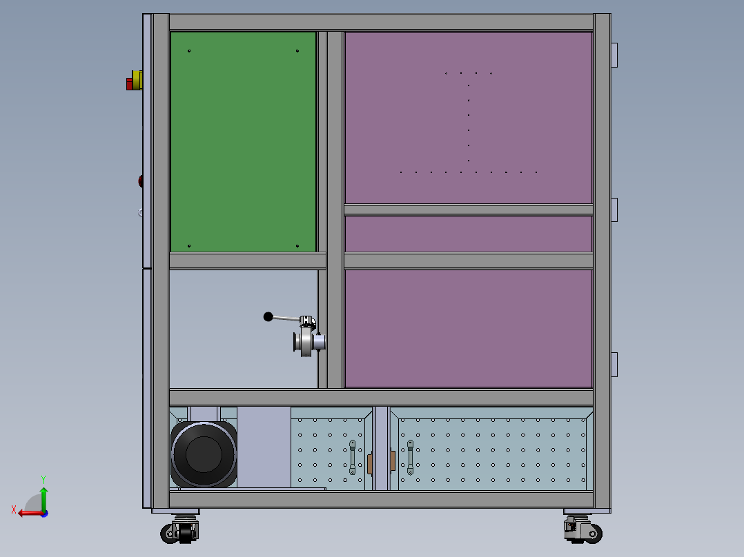 真空覆膜机三维SW模型后视图