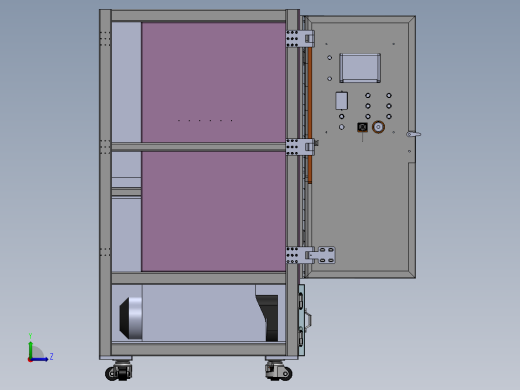 真空覆膜机三维SW模型左视缩略图
