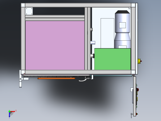 真空覆膜机三维SW模型俯视缩略图