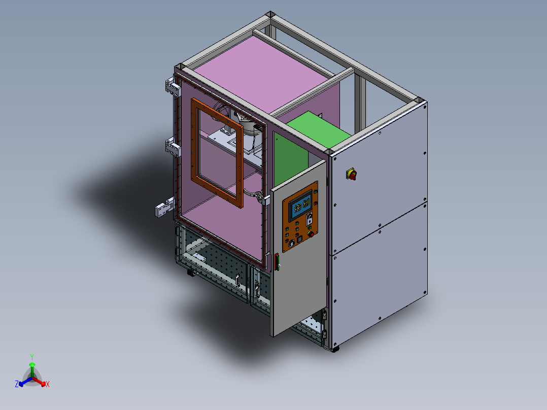 真空覆膜机三维SW模型正等轴测图