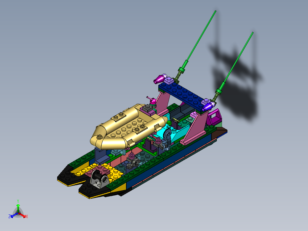 积木启蒙救援舰艇正等轴测图